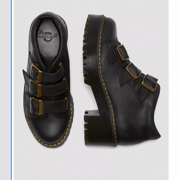 Dr. Martens COPPOLA WYOMING LEATHER HEELED Platform BOOTS Black US 7 $185 - Picture 9 of 9